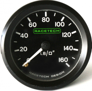 racetech Druckanzeige, mechanisch, 0-160 PSI