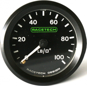 racetech Druckanzeige, mechanisch, 0-100 PSI